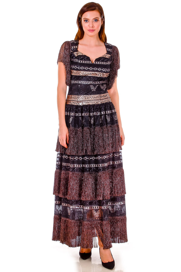 Rochie tul cu broderie P-28